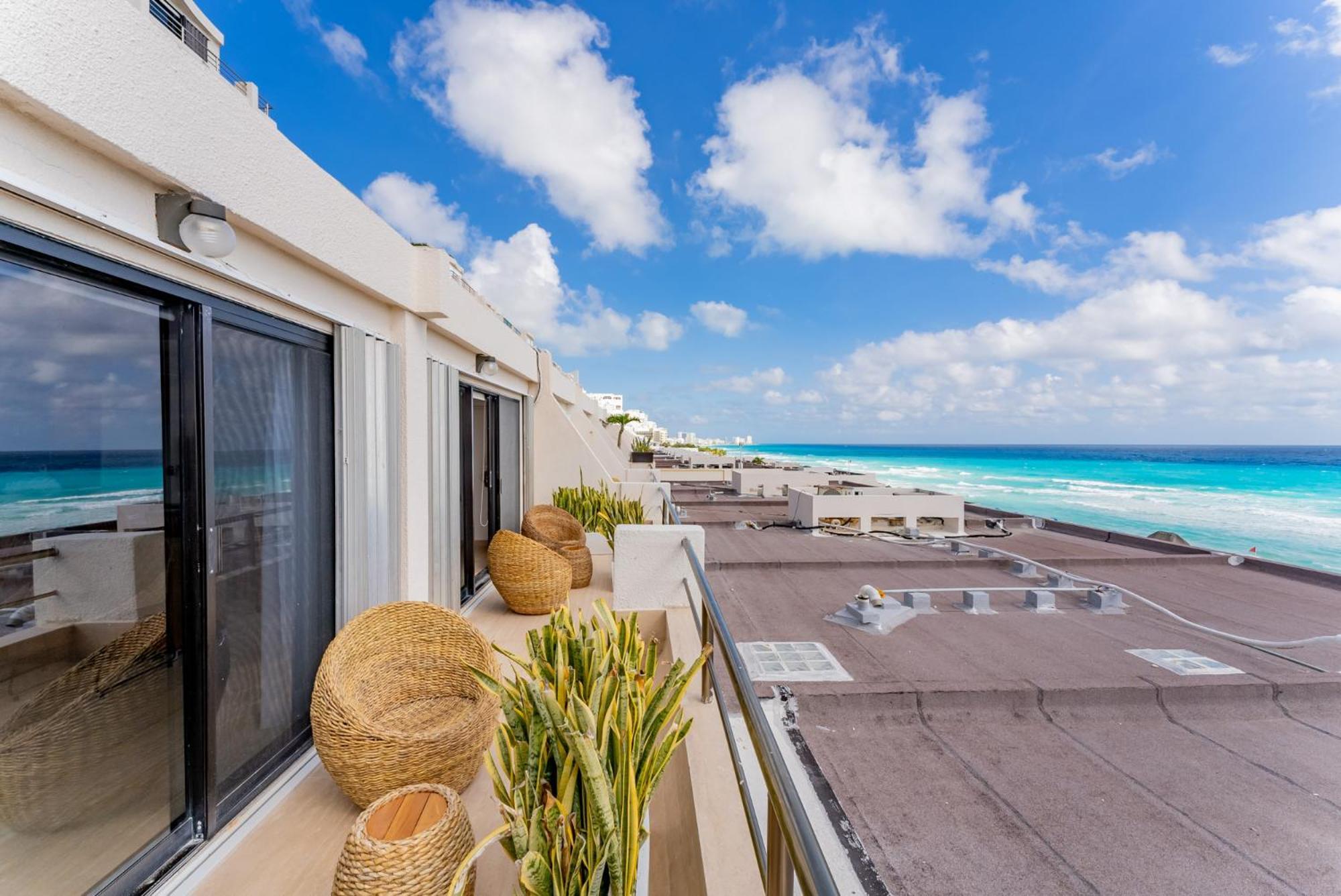 Amazing Caribbean Ocean View At Villas Marlin In Cancún Eksteriør billede