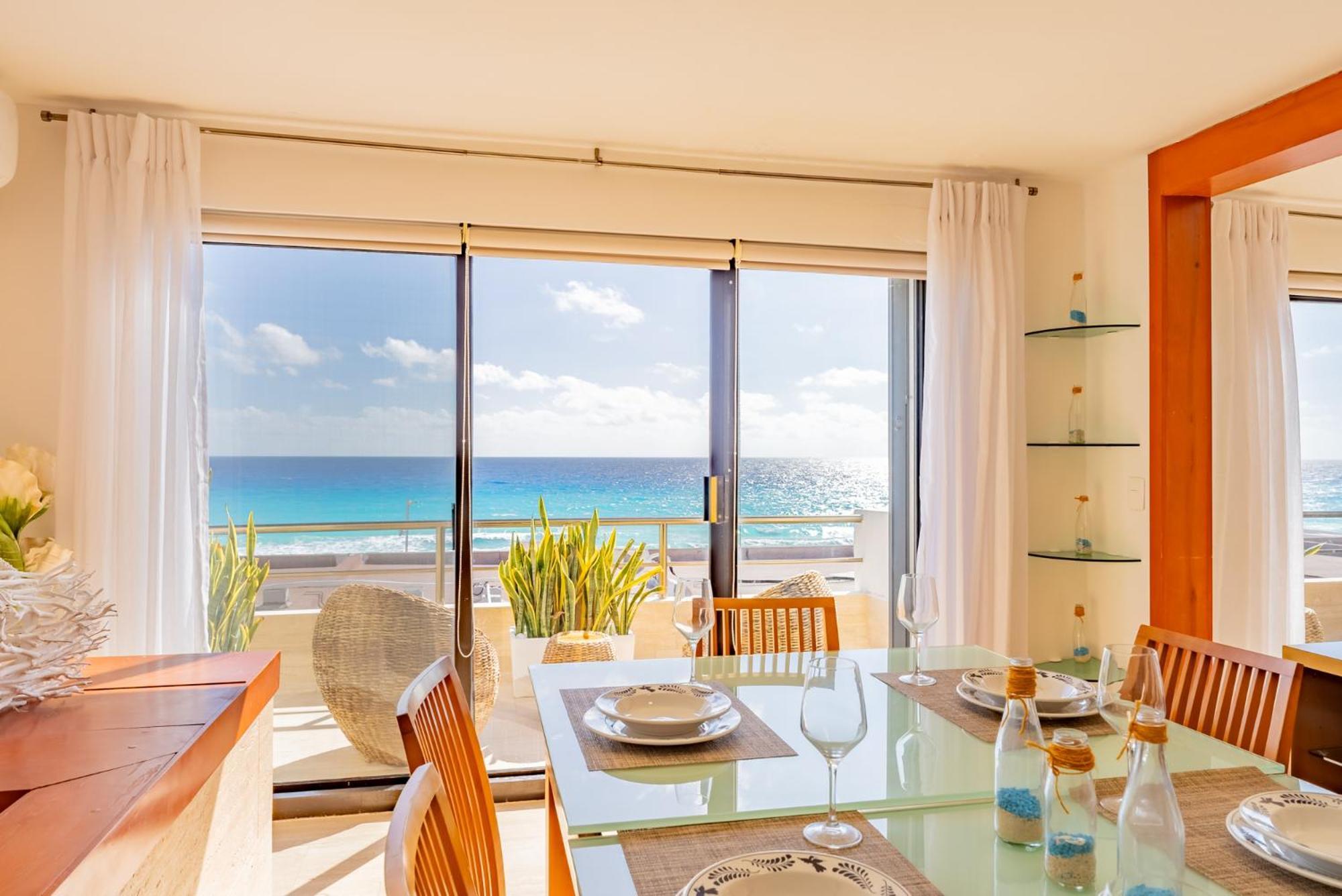 Amazing Caribbean Ocean View At Villas Marlin In Cancún Eksteriør billede